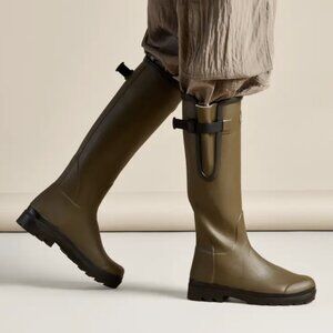 Le Chameau Vierzon Jersey-Lined Boots in Olive Green